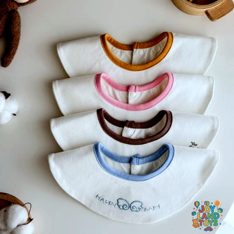 Joy Land Toys Cotton Baby Bib Set (3 Pcs) – Waterproof & Stain-Resistant Infant Feeding Bibs