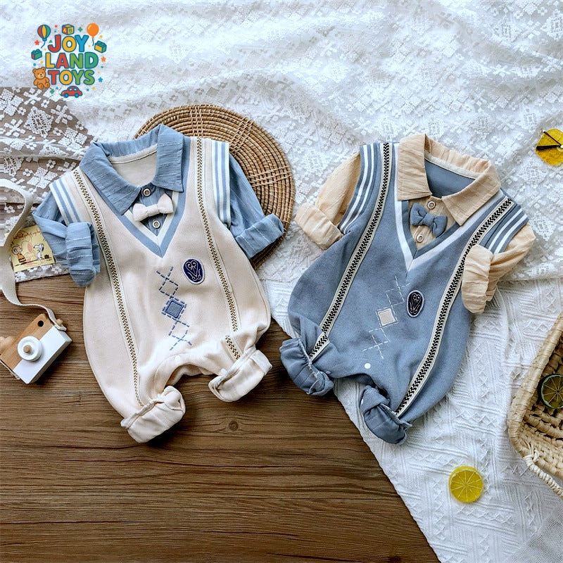 Joy Land Toys Cotton Baby Long Climbing Bodysuit β Soft & Stylish Outfit for Boys