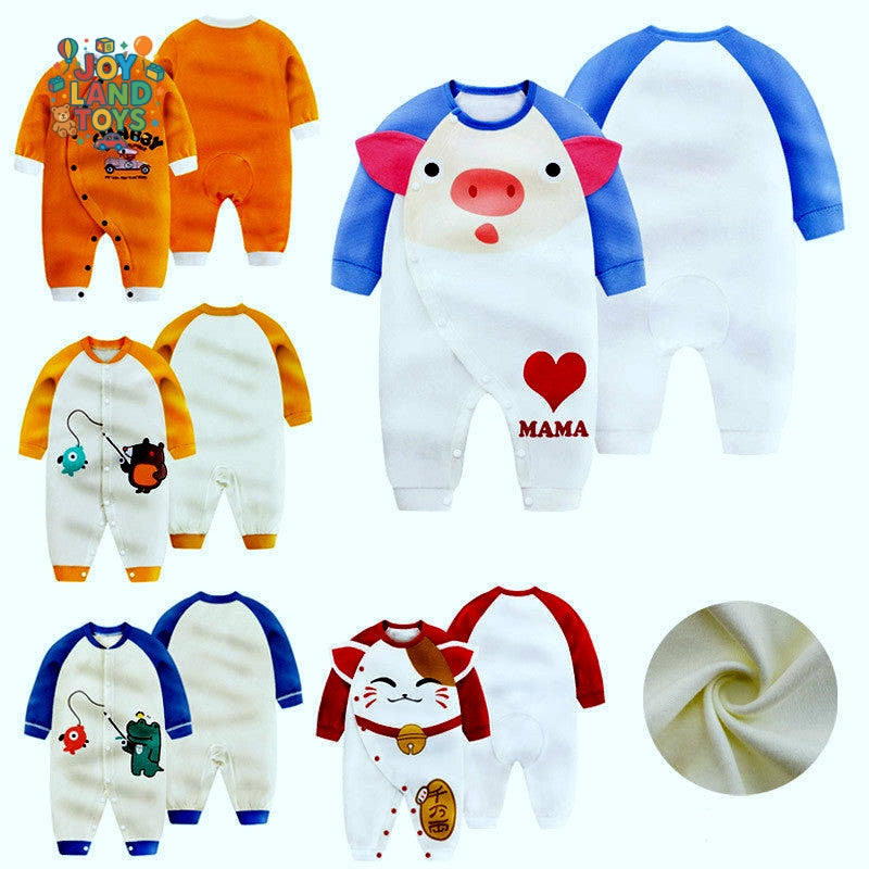 Joy Land Toys Cotton Baby Long Sleeve Romper Collection β 100% Cotton Infant Onesie
