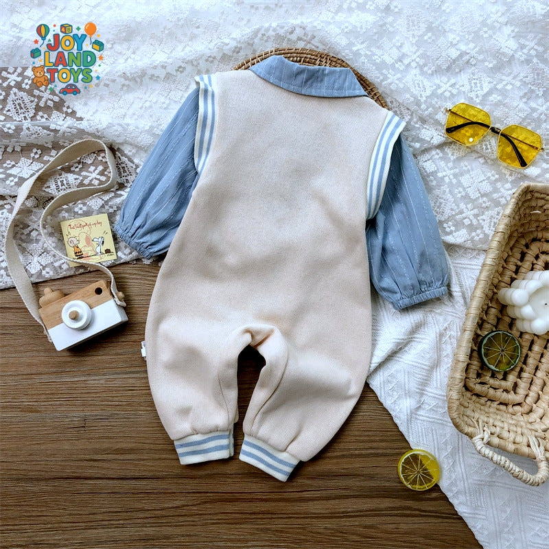 Joy Land Toys Cotton Baby Long Climbing Bodysuit β Soft & Stylish Outfit for Boys