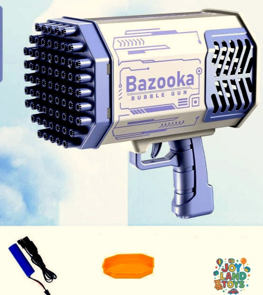 Joy Land Toys Bubble Gun Rocket 69 Holes Soap Bubbles Machine Gun Shape Automatic Blower With Light Toys For Kids Pomperos