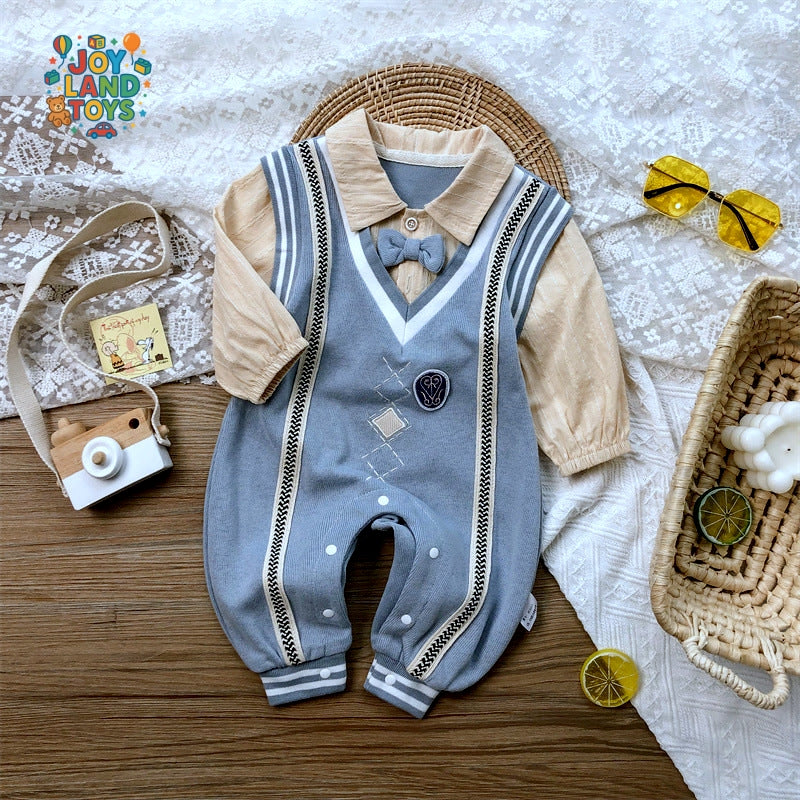 Joy Land Toys Cotton Baby Long Climbing Bodysuit β Soft & Stylish Outfit for Boys