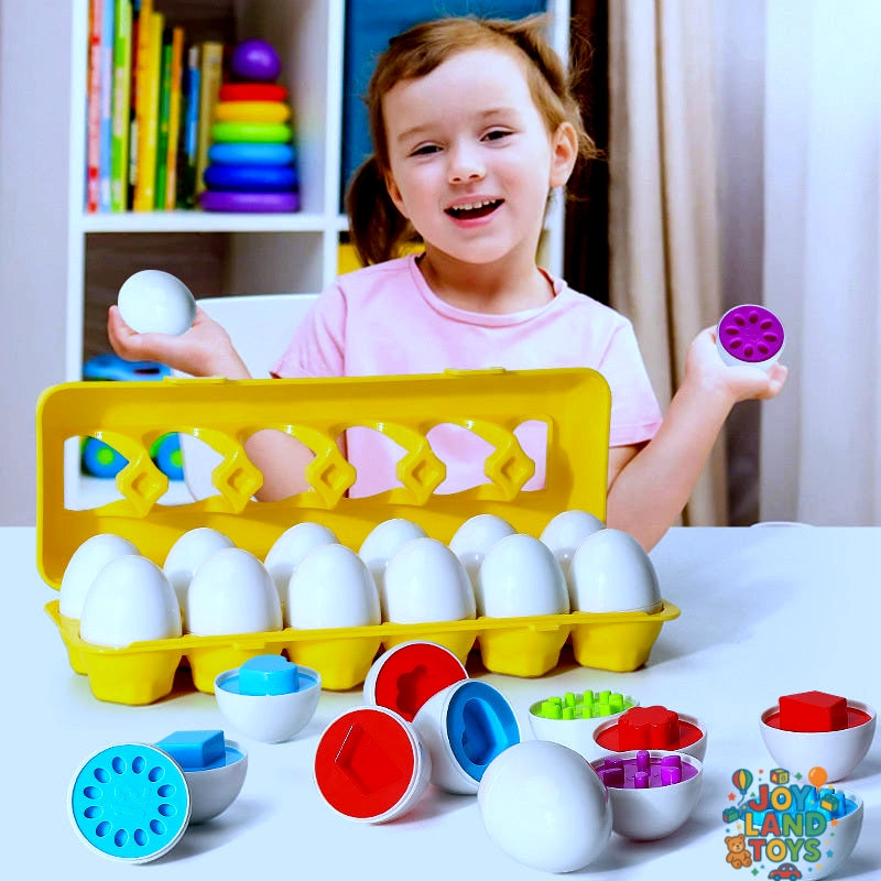 Joy Land Toys Baby Learning Educational Toy Smart Egg Toy Games Shape Matching Sorters Toys Montessori Eggs Toys For Kids Children