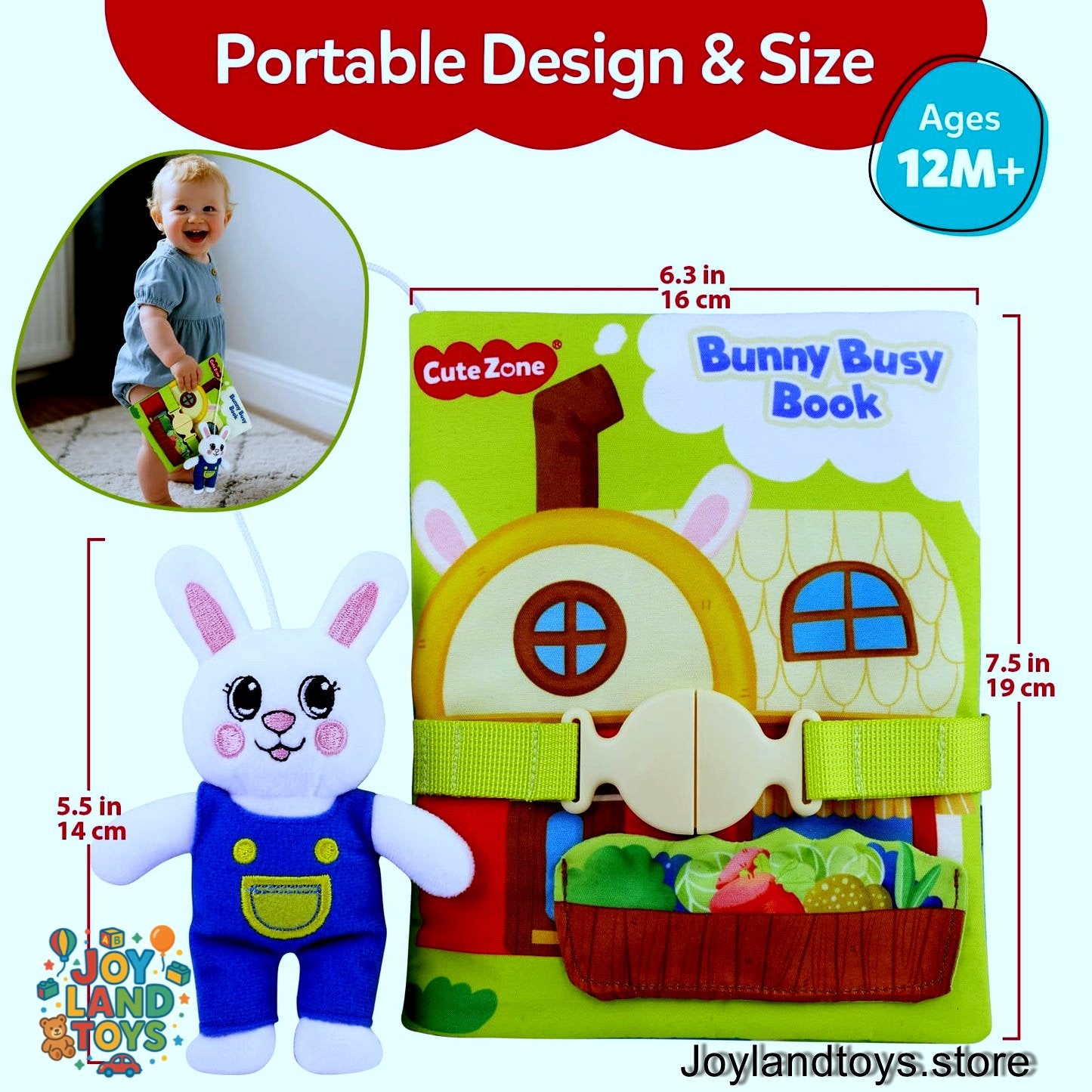 Joy Land Toys – 2-in-1 Interactive Set: Busy Book & Always-There Bunny Friend