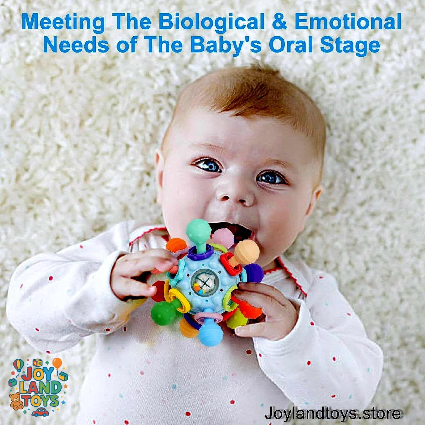 Joy Land Toys – Multi-Sensory Baby Teething Rattle Toy | Montessori Developmental Toy for 0–12 Months