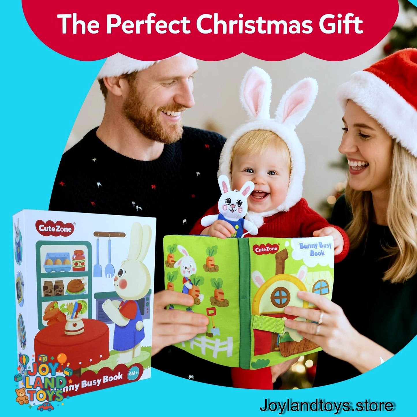 Joy Land Toys – 2-in-1 Interactive Set: Busy Book & Always-There Bunny Friend
