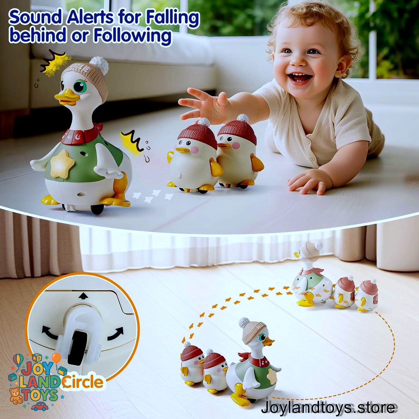 Joy Land Toys – HOLA Baby Toys 6–12 Months Musical Dancing Duck Toy Set | Tummy Time, Crawling & Interactive Learning Toy