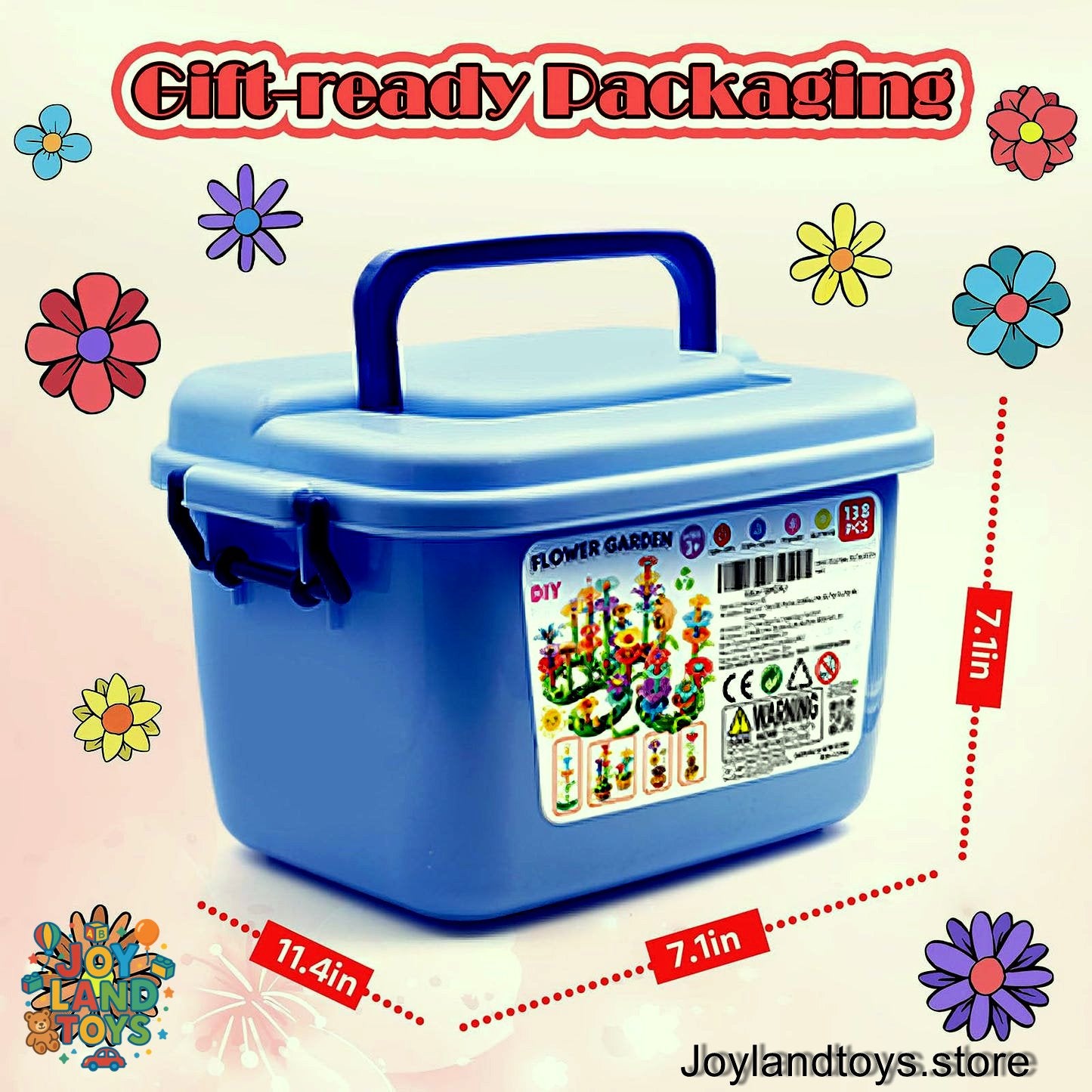 Joy Land Toys – 46 PCS Flower Garden Building Toy for Kids (STEM Educational Play Set)