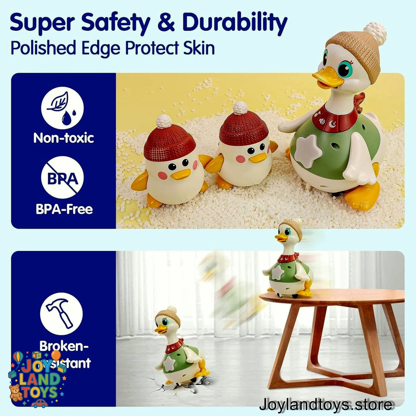 Joy Land Toys – HOLA Baby Toys 6–12 Months Musical Dancing Duck Toy Set | Tummy Time, Crawling & Interactive Learning Toy