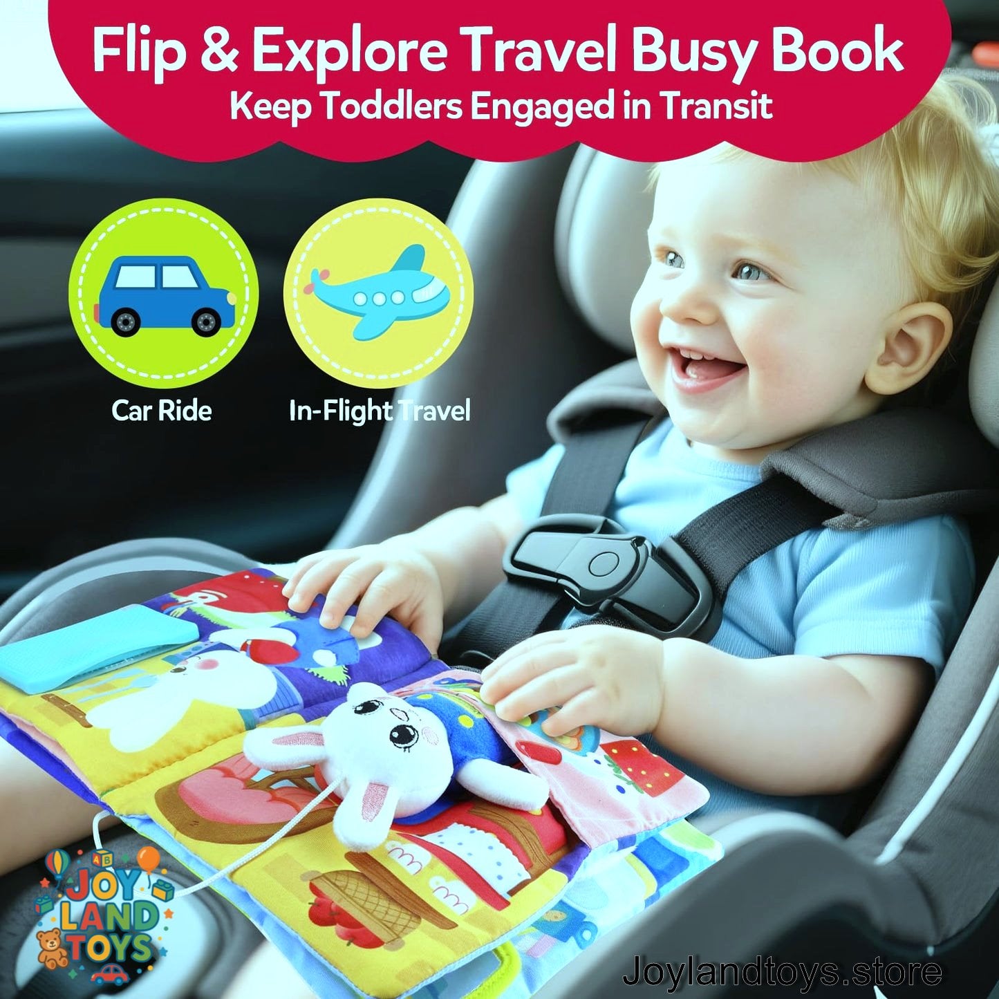 Joy Land Toys – 2-in-1 Interactive Set: Busy Book & Always-There Bunny Friend