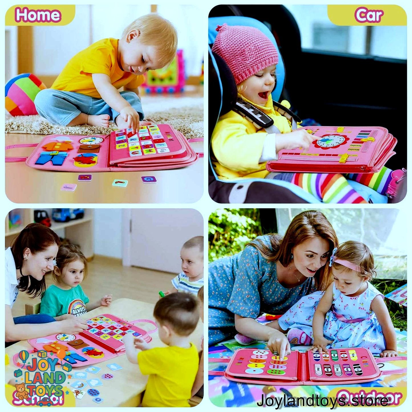 Joy Land Toys Montessori Busy Board for Toddlers – 26-in-1 Educational Learning Toy
