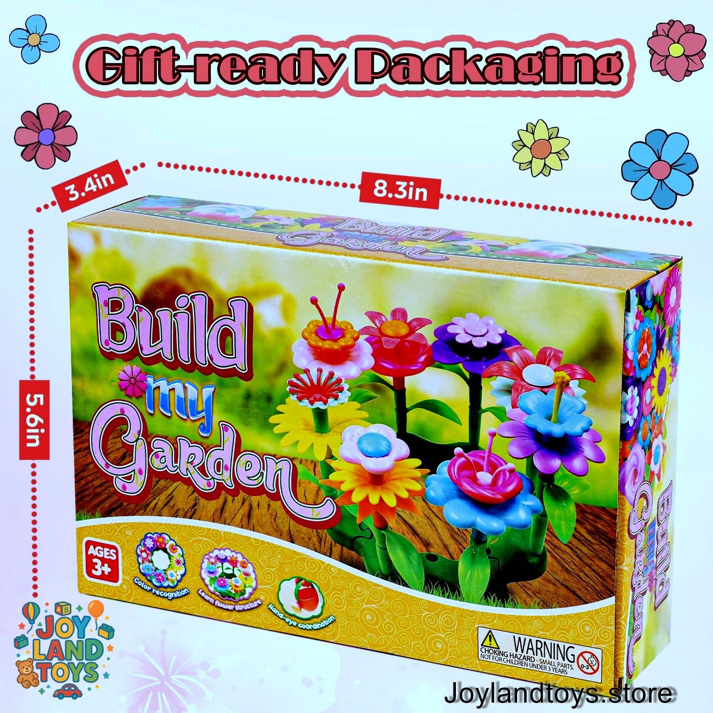 Joy Land Toys – 46 PCS Flower Garden Building Toy for Kids (STEM Educational Play Set)
