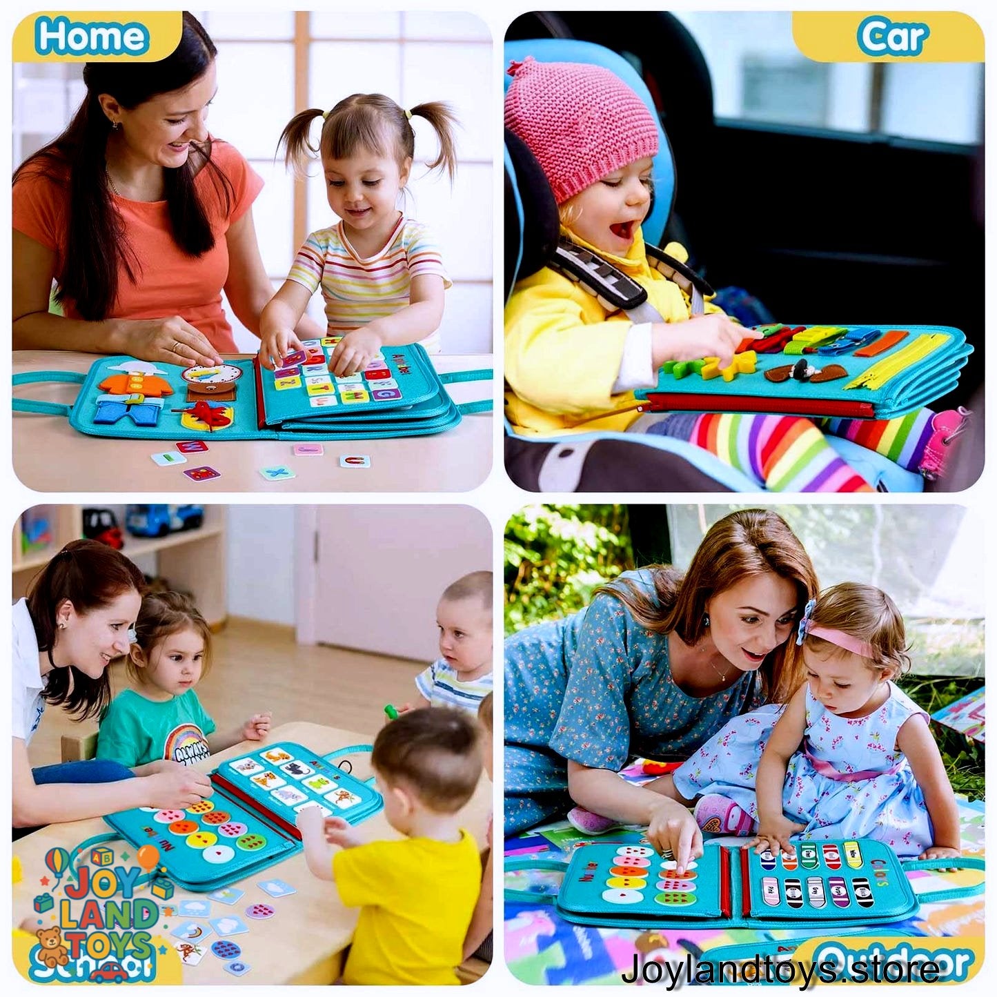 Joy Land Toys Montessori Busy Board for Toddlers – 26-in-1 Educational Learning Toy