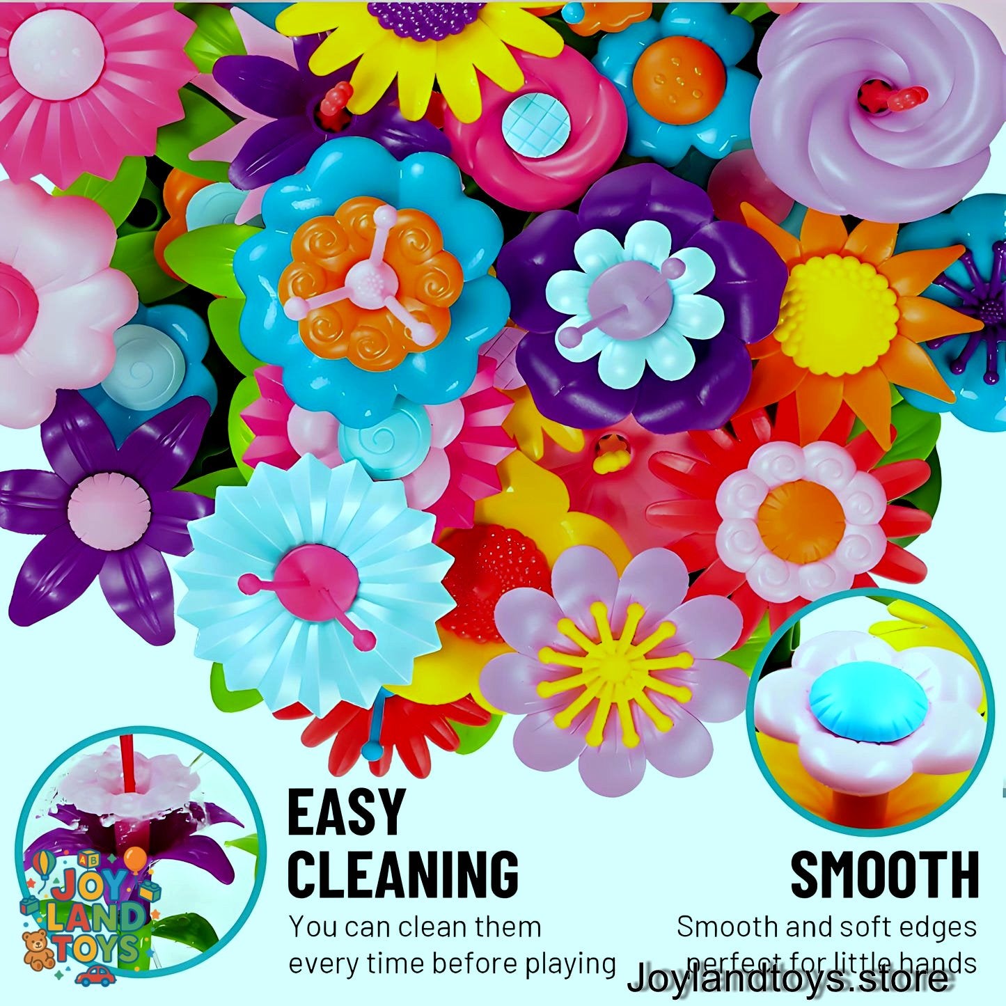 Joy Land Toys – 46 PCS Flower Garden Building Toy for Kids (STEM Educational Play Set)