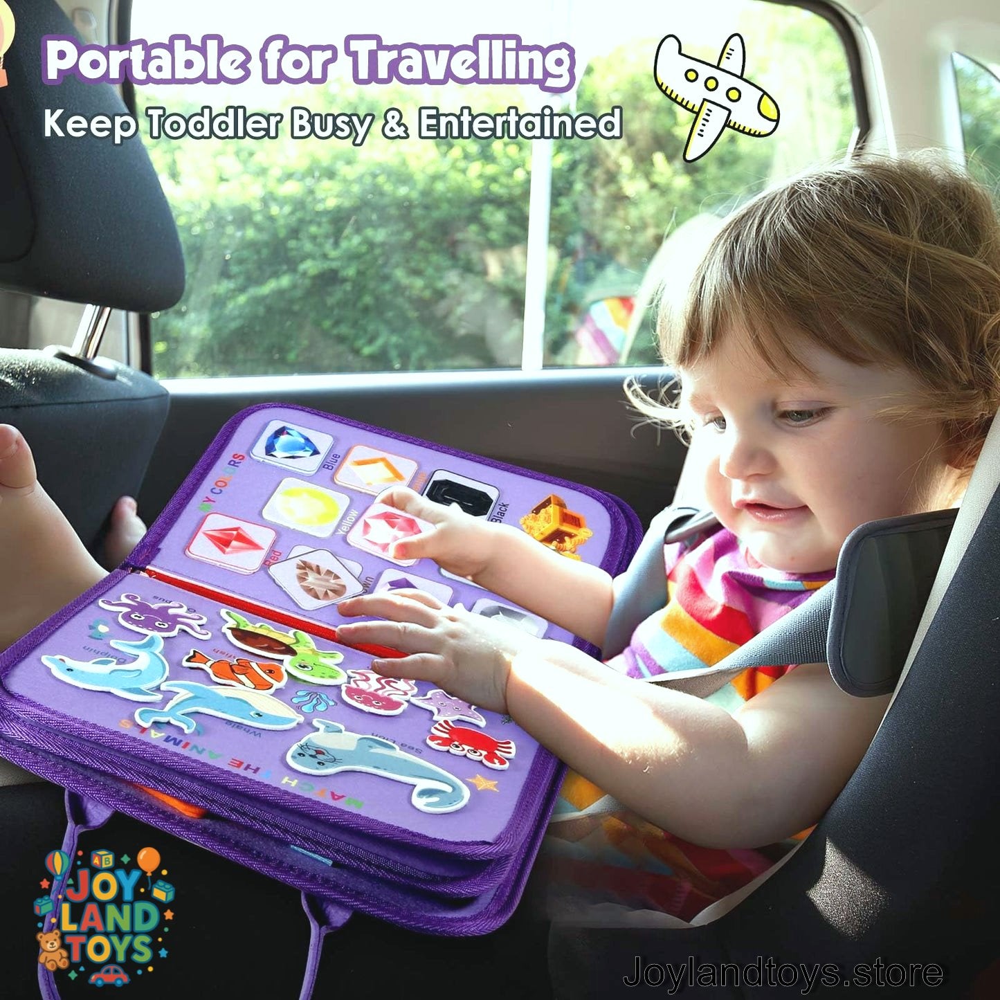 Joy Land Toys Montessori Busy Board for Toddlers – 26-in-1 Educational Learning Toy