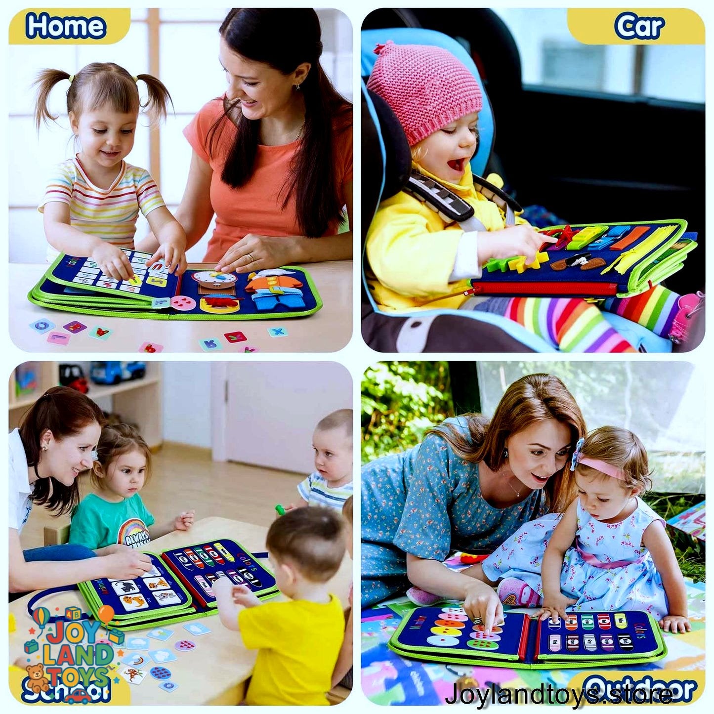 Joy Land Toys Montessori Busy Board for Toddlers – 26-in-1 Educational Learning Toy