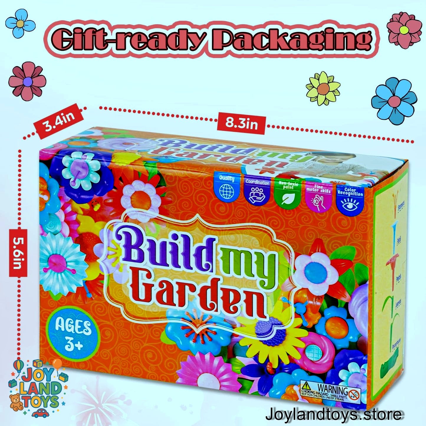Joy Land Toys – 46 PCS Flower Garden Building Toy for Kids (STEM Educational Play Set)