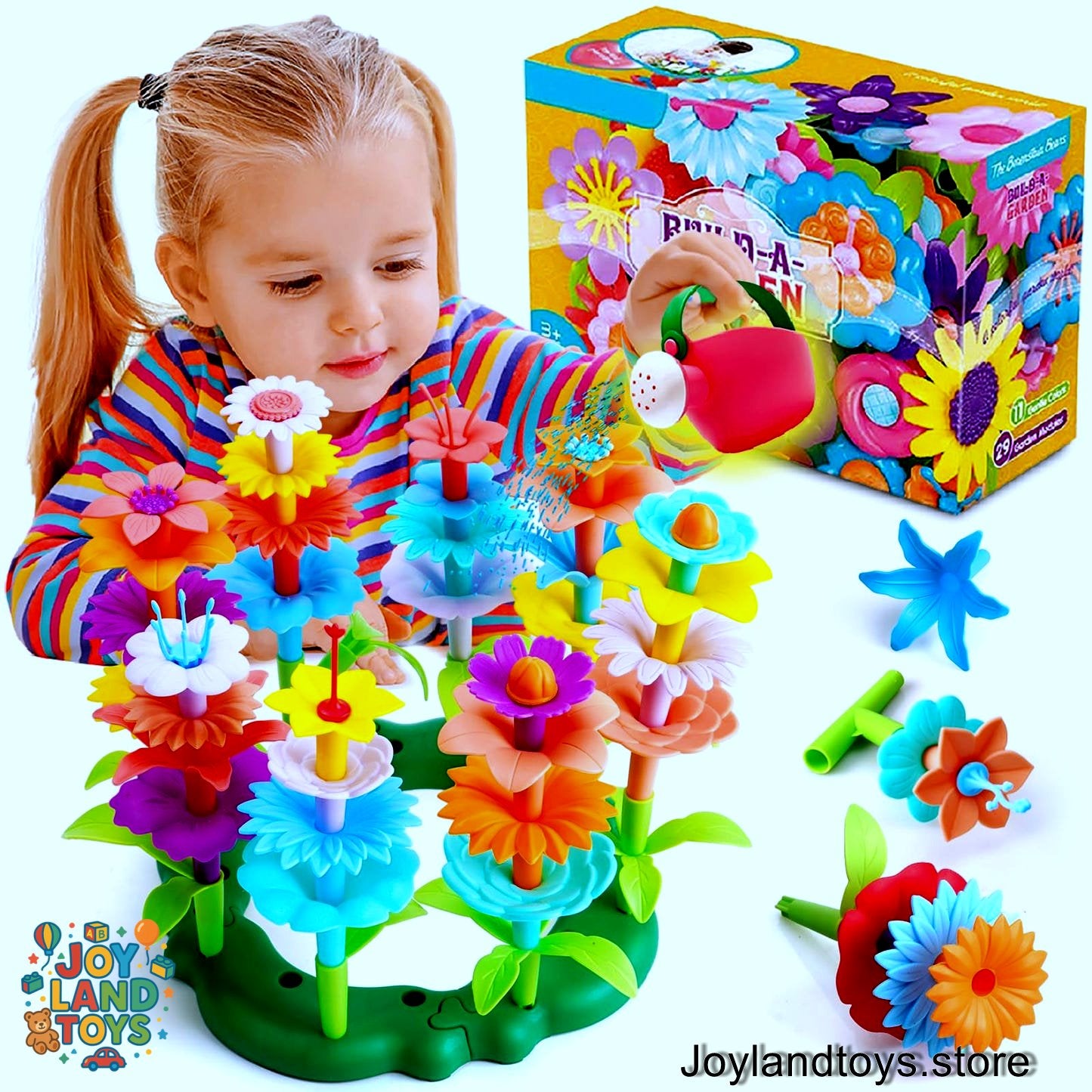 Joy Land Toys – 46 PCS Flower Garden Building Toy for Kids (STEM Educational Play Set)