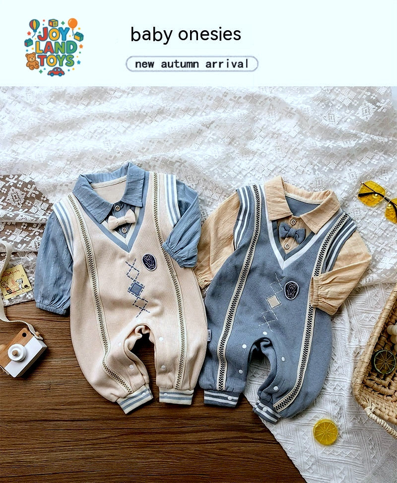 Joy Land Toys Cotton Baby Long Climbing Bodysuit β Soft & Stylish Outfit for Boys