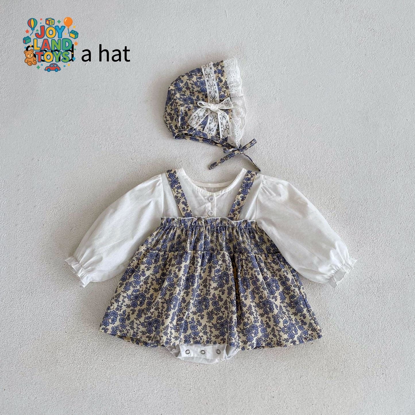 Joy Land Toys Princess Cotton Baby Girl Hooded Jumpsuit – White Long Sleeve Romper