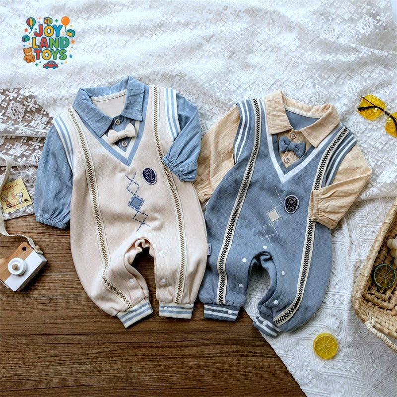 Joy Land Toys Cotton Baby Long Climbing Bodysuit β Soft & Stylish Outfit for Boys