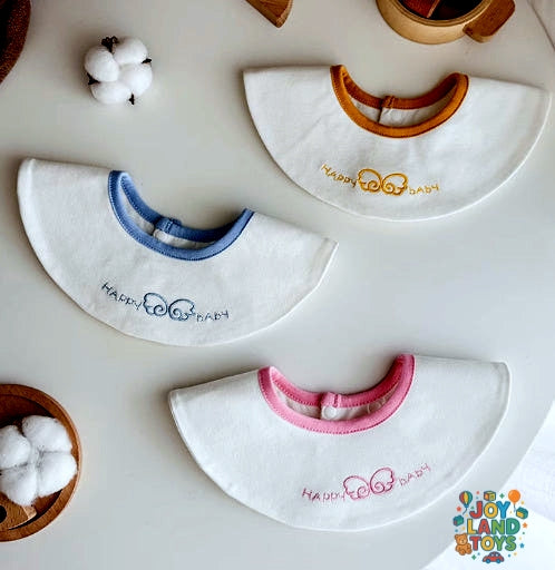 Joy Land Toys Cotton Baby Bib Set (3 Pcs) – Waterproof & Stain-Resistant Infant Feeding Bibs