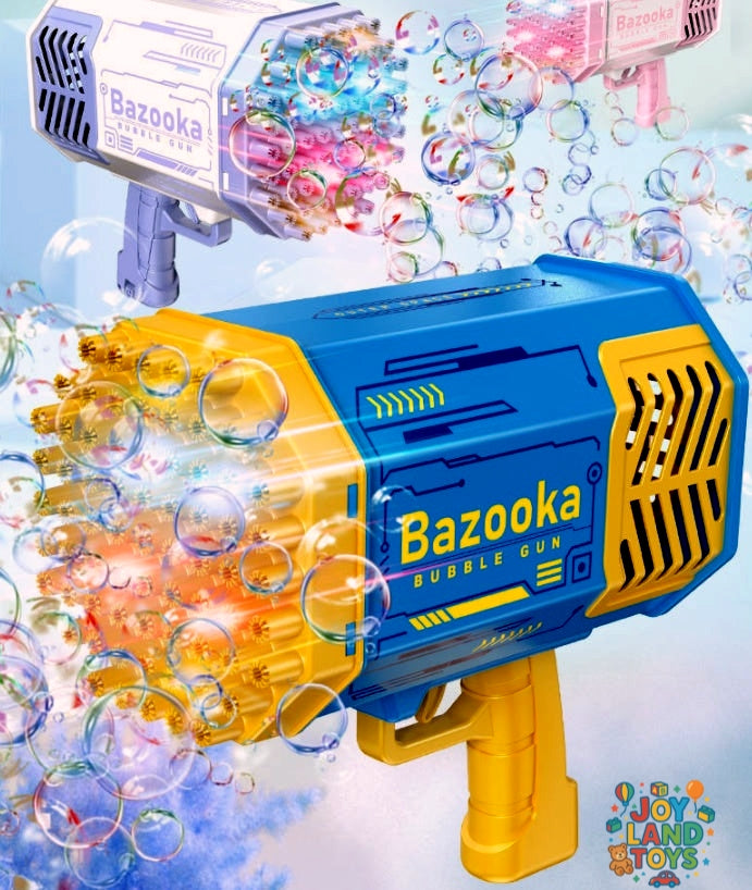 Joy Land Toys Bubble Gun Rocket 69 Holes Soap Bubbles Machine Gun Shape Automatic Blower With Light Toys For Kids Pomperos