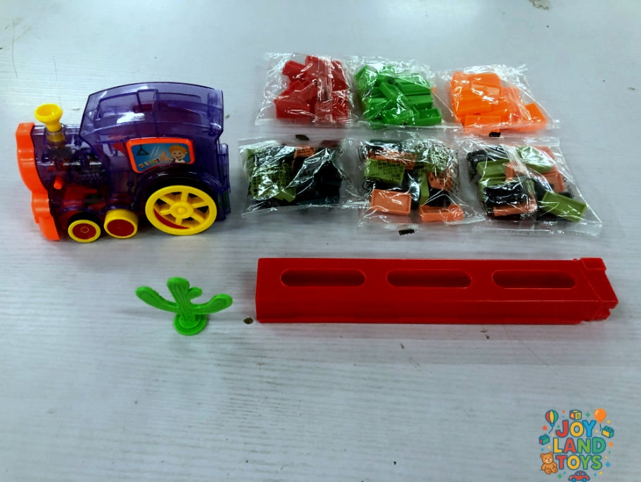 Joy Land Toys Domino Train Toys Baby Toys Car Puzzle Automatic Release Licensing Electric Building Blocks Train Toy