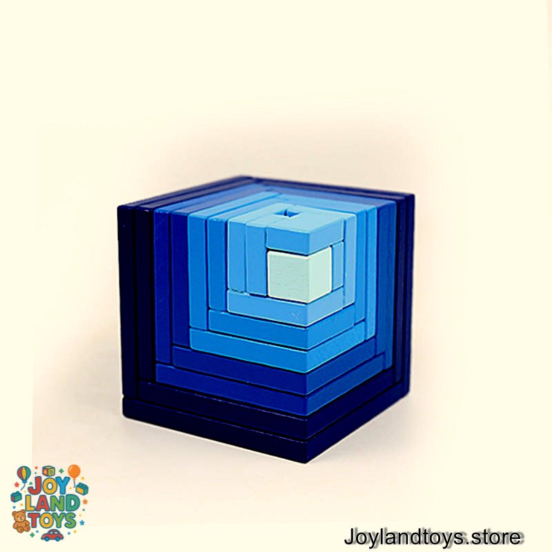 Joy Land Toys Wooden Building Block Set – 12-Piece Hand-Painted Natural Pine Toys