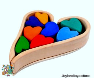 Joy Land Toys Wooden Building Block Set – 12-Piece Hand-Painted Natural Pine Toys