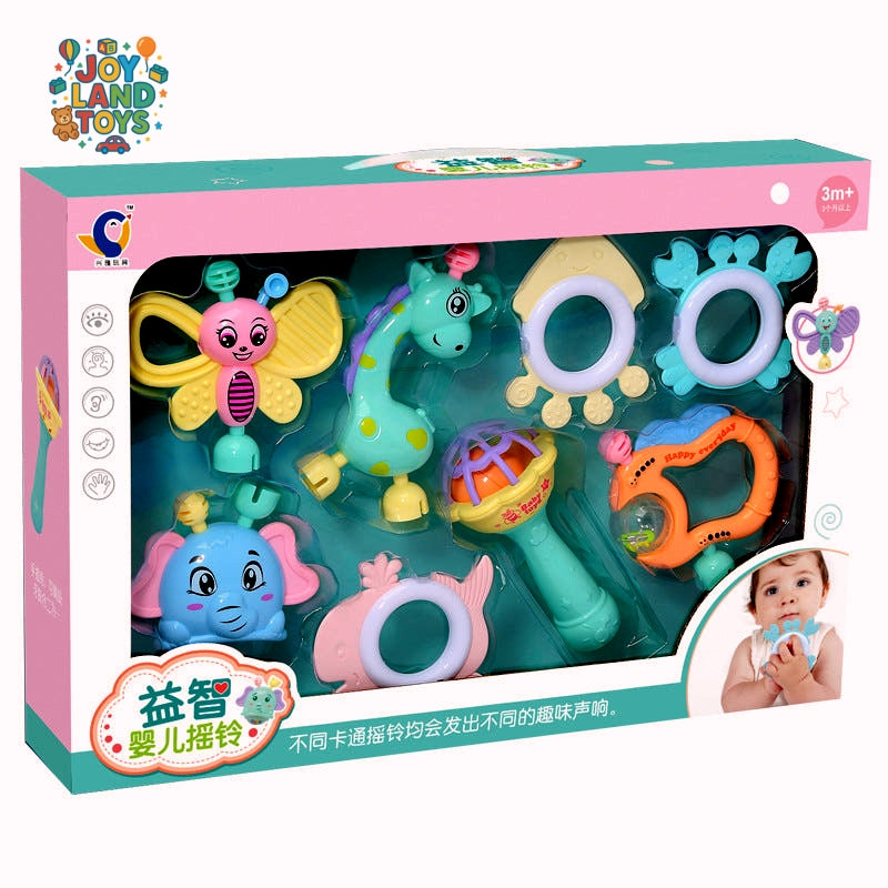 Joy Land Toys Baby Rattle 8-Piece Set – Sensory Development Toys for Infants