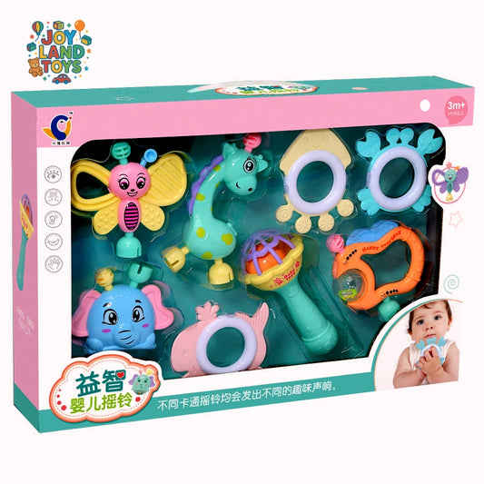 Joy Land Toys Baby Rattle 8-Piece Set – Sensory Development Toys for Infants