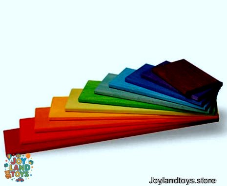 Joy Land Toys Wooden Building Block Set – 12-Piece Hand-Painted Natural Pine Toys