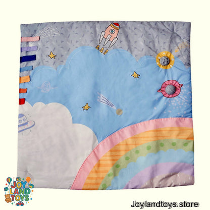Joy Land Toys Baby Play Gym Mat – Tummy Time Activity Mat with 6 Sensory Toys