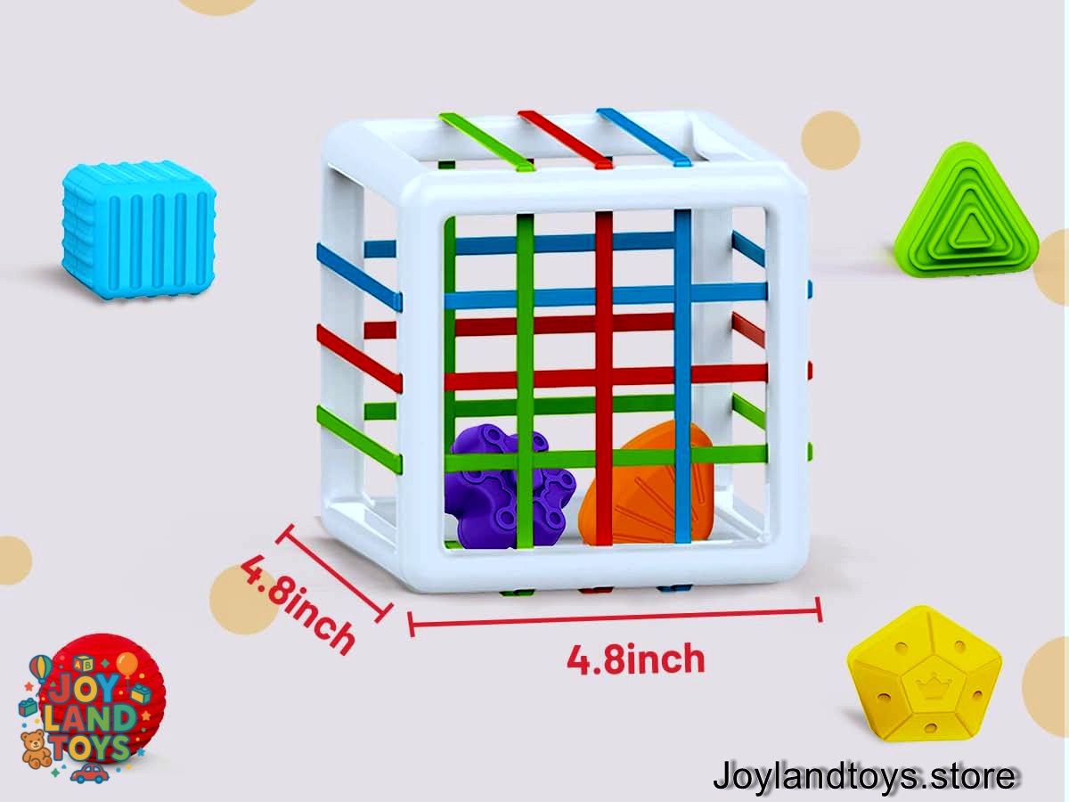 Joy Land Toys – Montessori Shape Sorter &amp; Sensory Baby Activity Cube (Educational Toy for 1–2 Year Olds)