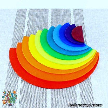 Joy Land Toys Wooden Building Block Set – 12-Piece Hand-Painted Natural Pine Toys