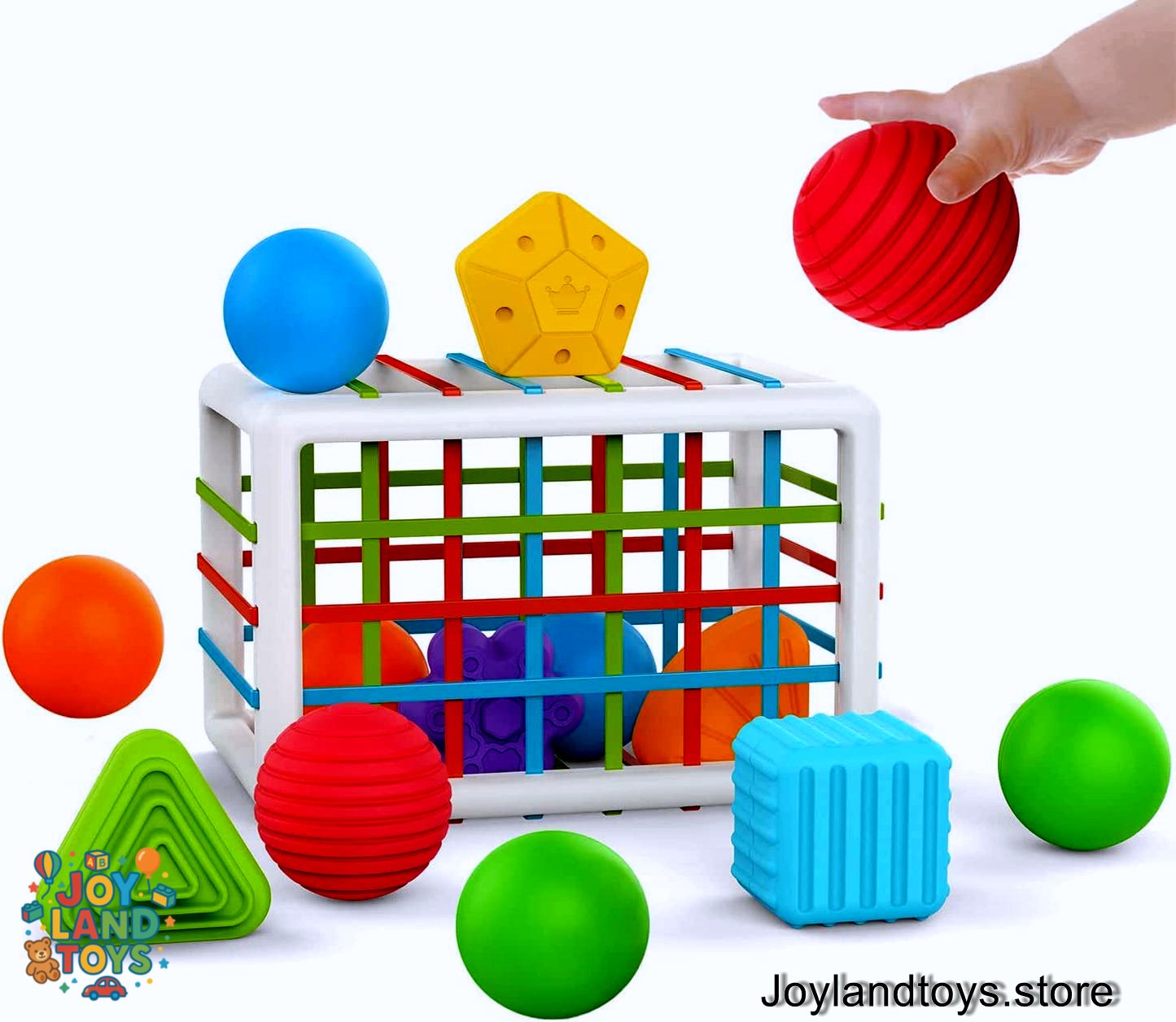 Joy Land Toys – Montessori Shape Sorter &amp; Sensory Baby Activity Cube (Educational Toy for 1–2 Year Olds)
