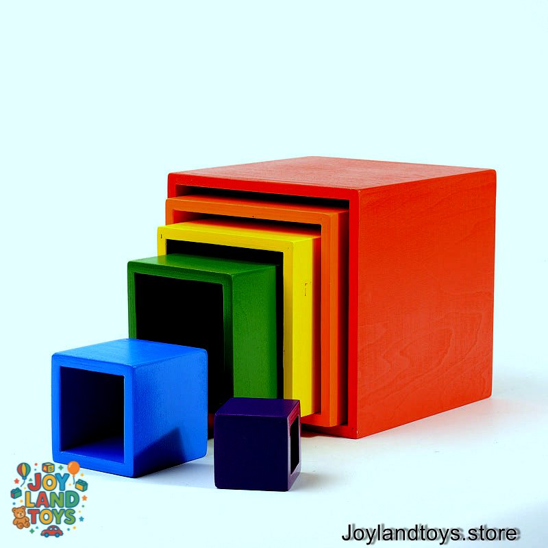 Joy Land Toys Wooden Building Block Set – 12-Piece Hand-Painted Natural Pine Toys