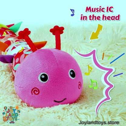 Joy Land Toys – 5-in-1 Musical Caterpillar Plush Toy | Sensory Rattle &amp; Teething Toy for Babies (0–12 Months)