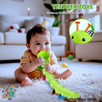 Joy Land Toys – 5-in-1 Musical Caterpillar Plush Toy | Sensory Rattle &amp; Teething Toy for Babies (0–12 Months)