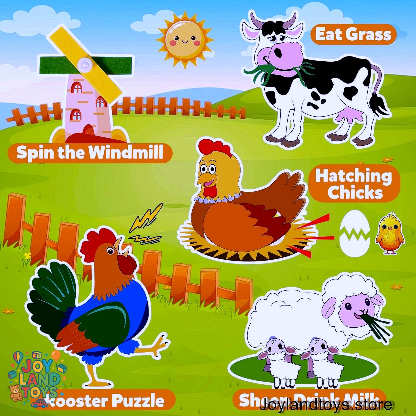 Joy Land Toys – 22-in-1 Montessori Farm Busy Book for Toddlers (Ages 1–3)