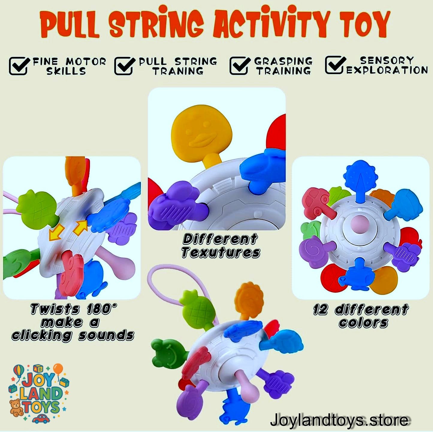 Joy Land Toys – 6-in-1 Montessori Baby Toy Set | Sensory, Teething &amp; Learning Toys for 6–36 Months