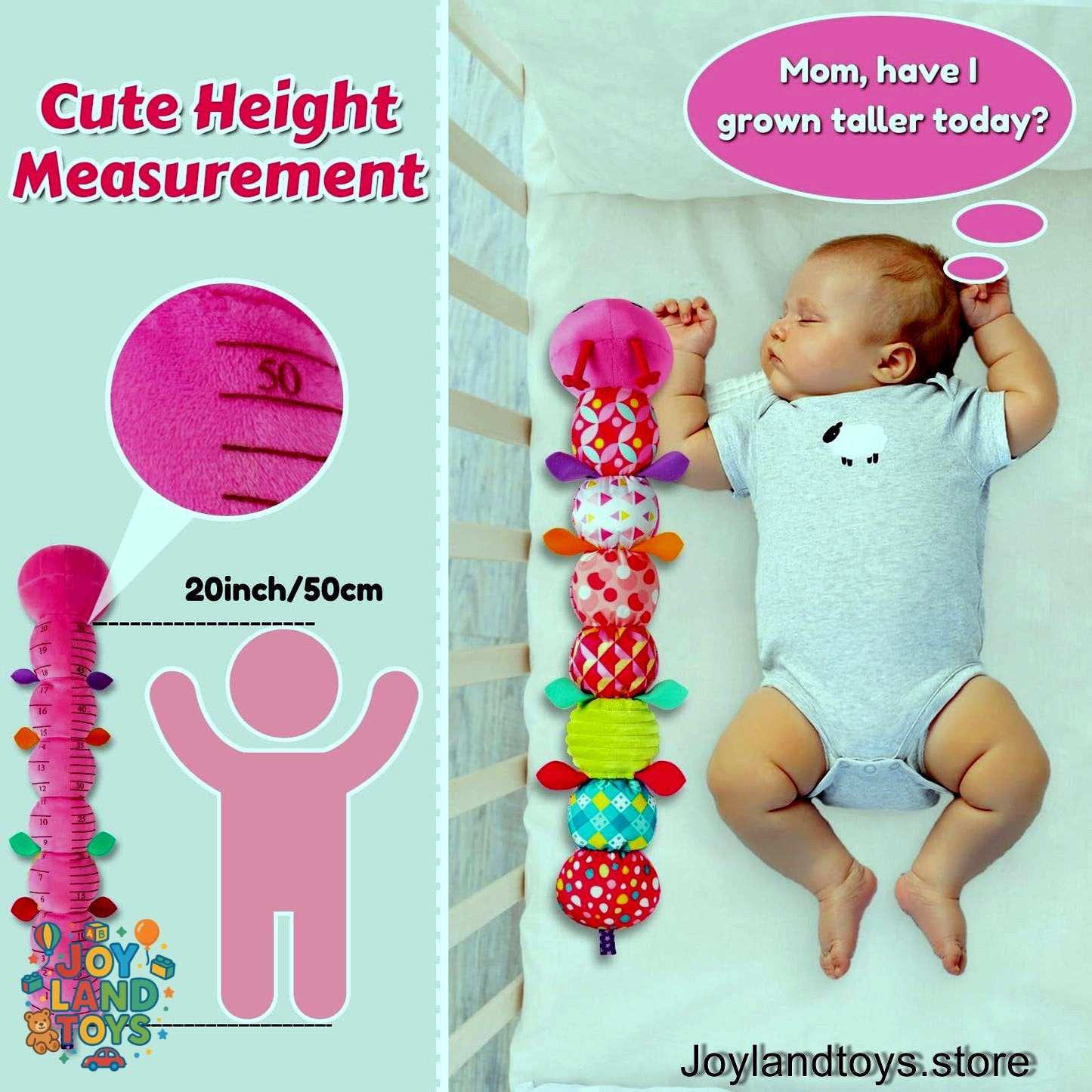 Joy Land Toys – 5-in-1 Musical Caterpillar Plush Toy | Sensory Rattle &amp; Teething Toy for Babies (0–12 Months)