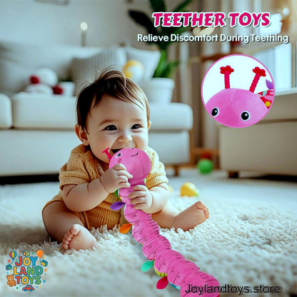 Joy Land Toys – 5-in-1 Musical Caterpillar Plush Toy | Sensory Rattle &amp; Teething Toy for Babies (0–12 Months)