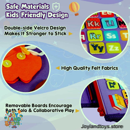 Joy Land Toys Montessori Busy Board for Toddlers – 26-in-1 Educational Learning Toy