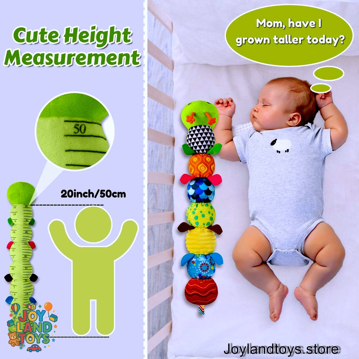 Joy Land Toys – 5-in-1 Musical Caterpillar Plush Toy | Sensory Rattle &amp; Teething Toy for Babies (0–12 Months)