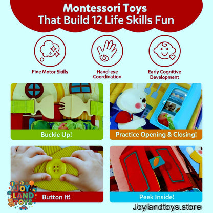 Joy Land Toys – 2-in-1 Interactive Set: Busy Book &amp; Always-There Bunny Friend