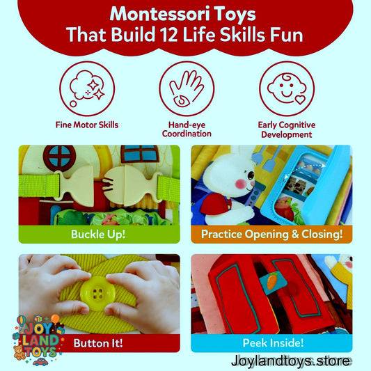 Joy Land Toys – 2-in-1 Interactive Set: Busy Book &amp; Always-There Bunny Friend