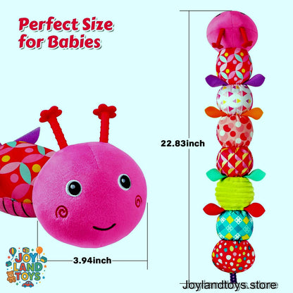 Joy Land Toys – 5-in-1 Musical Caterpillar Plush Toy | Sensory Rattle &amp; Teething Toy for Babies (0–12 Months)