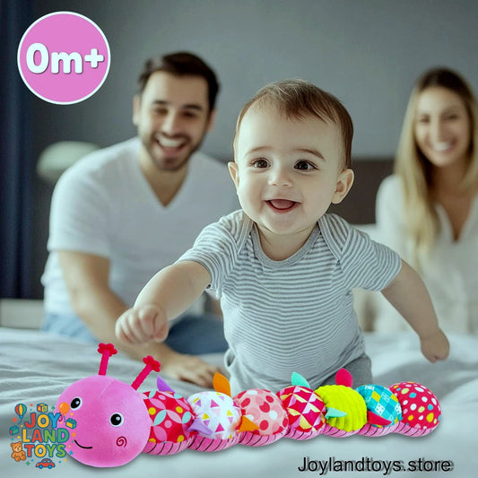 Joy Land Toys – 5-in-1 Musical Caterpillar Plush Toy | Sensory Rattle &amp; Teething Toy for Babies (0–12 Months)